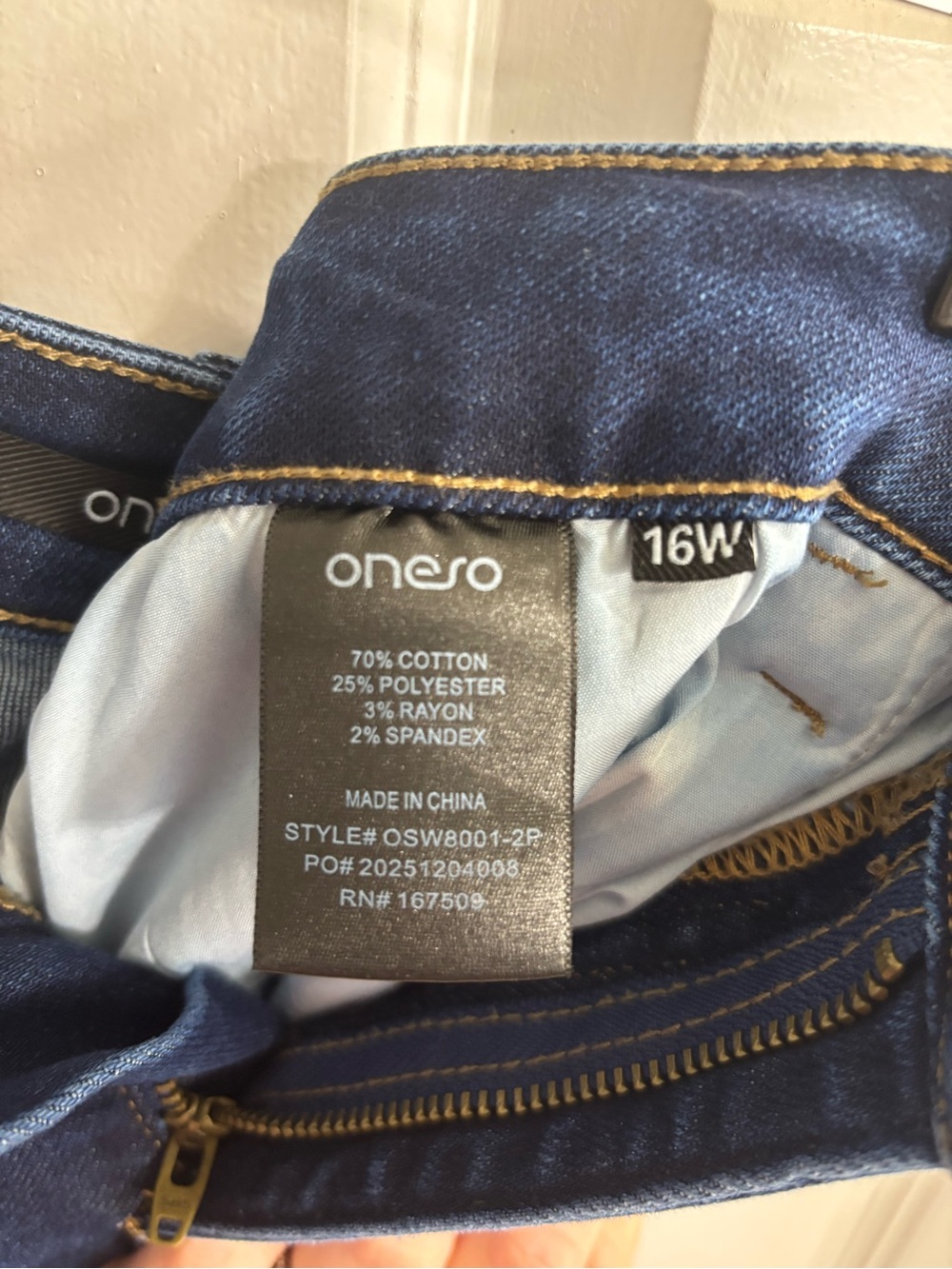 High-Rise Wide Leg Jeans in Deep Blue - Picture 4 of 4